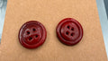 Vampire Blood Red Button Clip-On Earrings