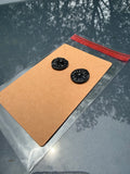 Black Handmade Polymer Clay Clip-On Earrings